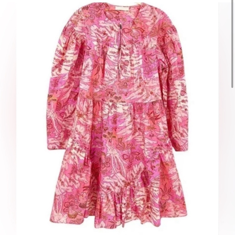Ulla Johnson | Leiko Floral Print Tropical Pink Dress, Vacation, 8 - Picture 5 of 16